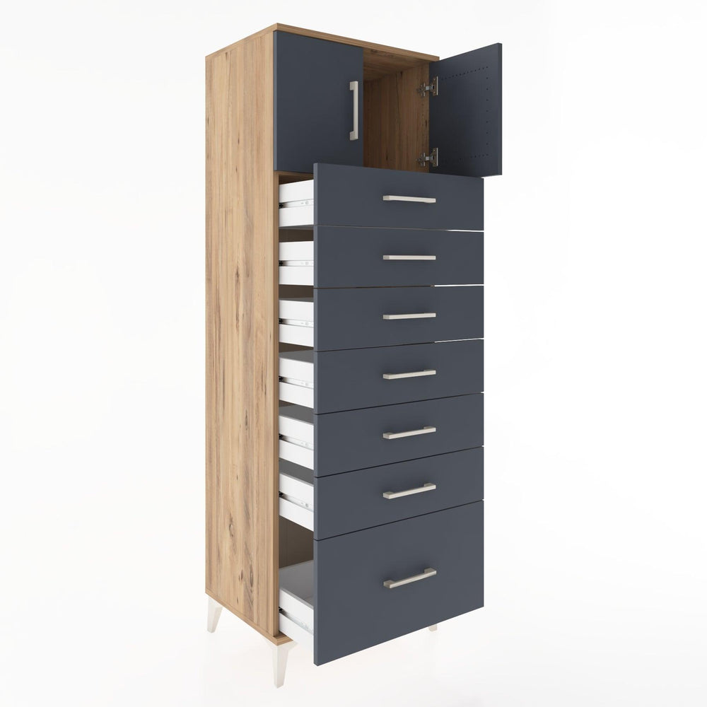 Woodntry Modular Cabinet Pine 60x44x170 cm with Doors and Drawers KC10-3