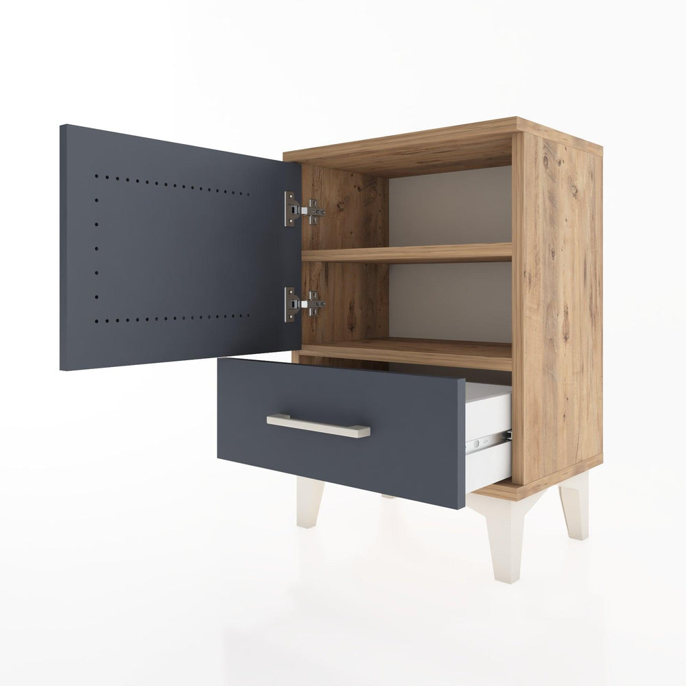 Woodntry Modüler Komodin Kapak ve Çekmeceli 44x30x52 cm Çam - Woodntry