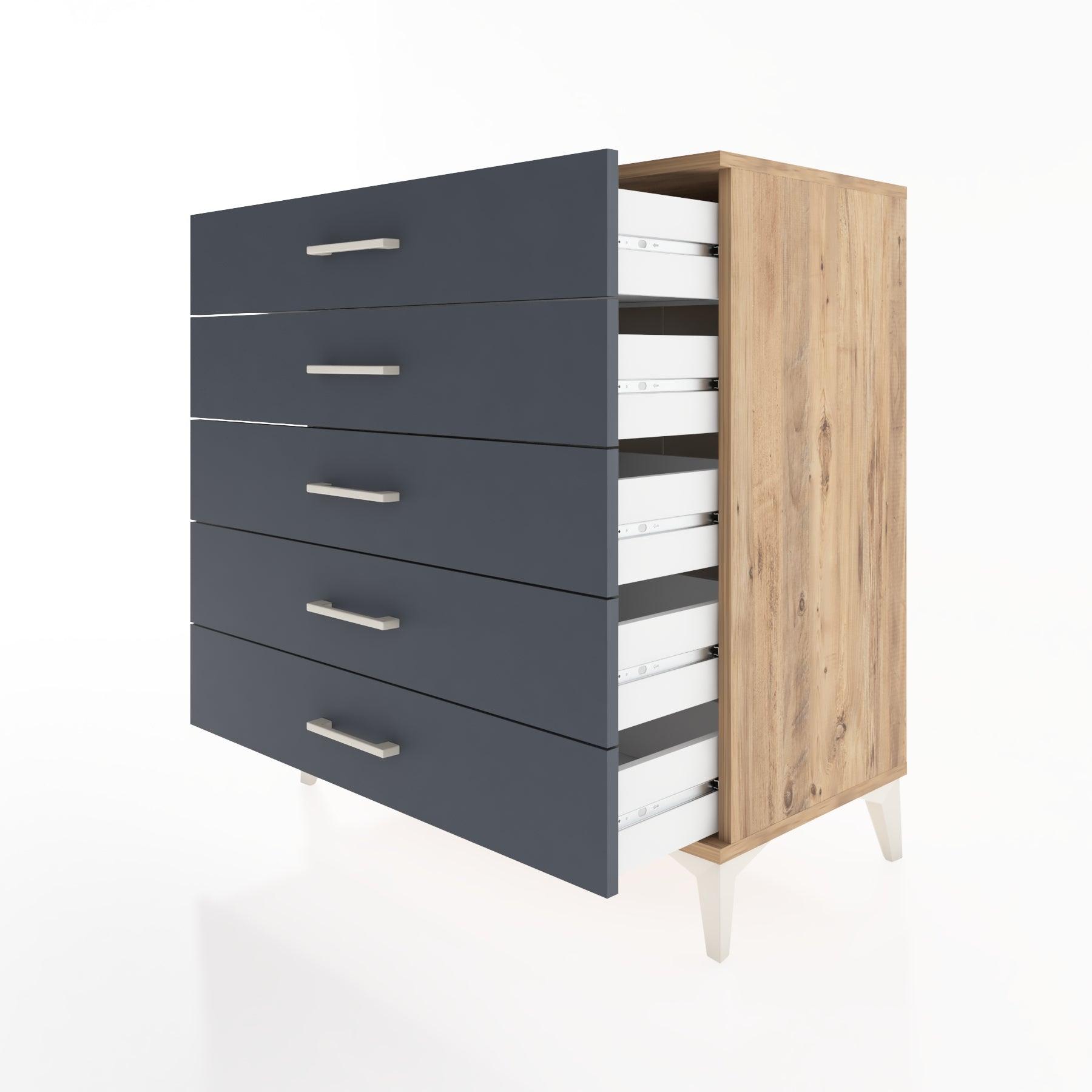 Woodntry Modüler Şifonyer Çam 88x44x84 cm Çekmeceli C9-3