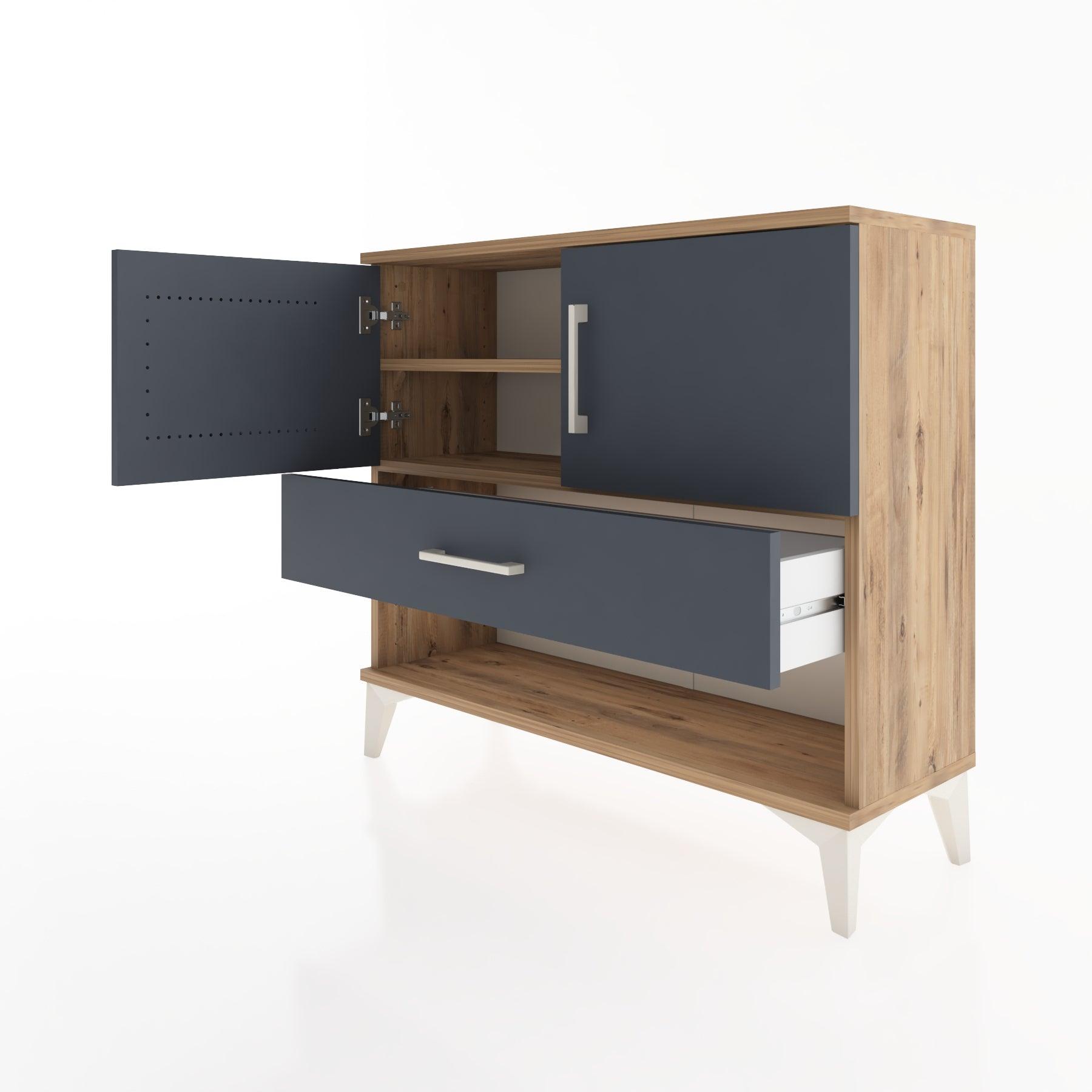 Woodntry Modüler Şifonyer Kapak ve Çekmeceli V4 88x30x68 cm Çam - Woodntry