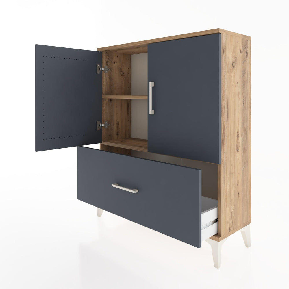 Woodntry Modüler Şifonyer Çam 88x30x94 cm Kapaklı ve Çekmeceli KC10-3