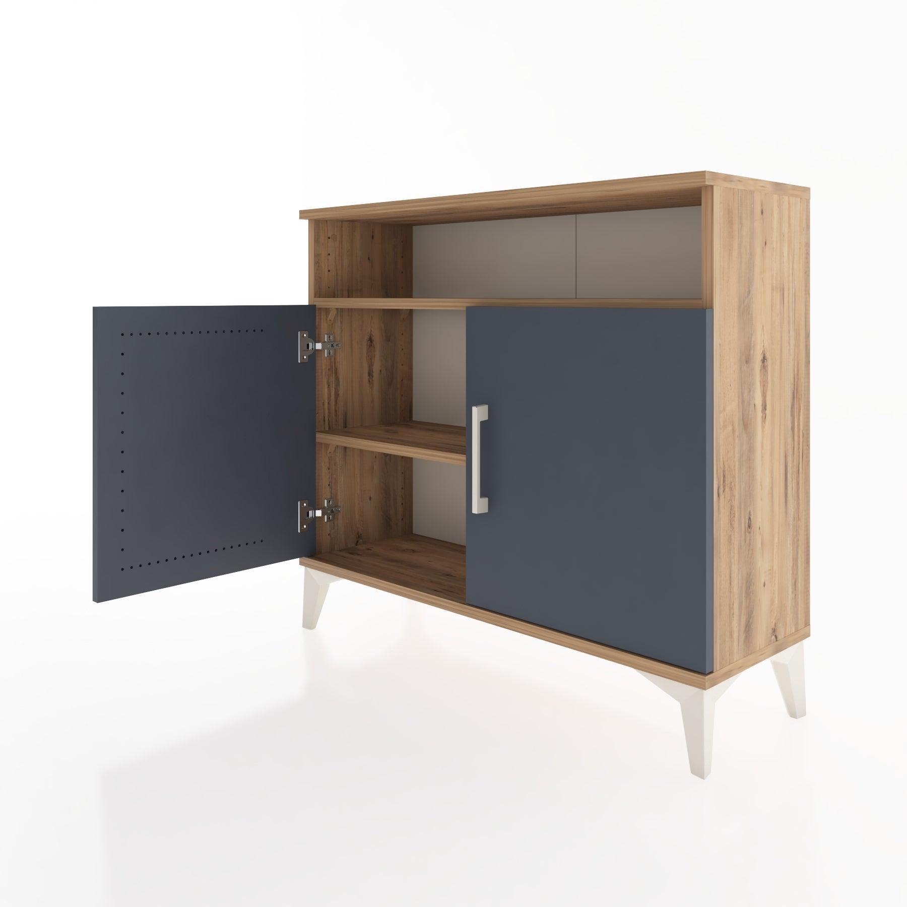 Woodntry Modüler Şifonyer Raf ve İki Kapaklı V1 88x30x68 cm Çam - Woodntry