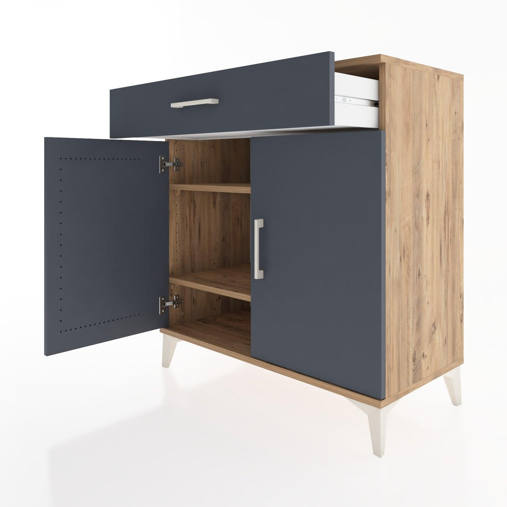 Woodntry Modüler Şifonyer Çam 88x44x84 cm Kapaklı ve Çekmeceli KC79-3