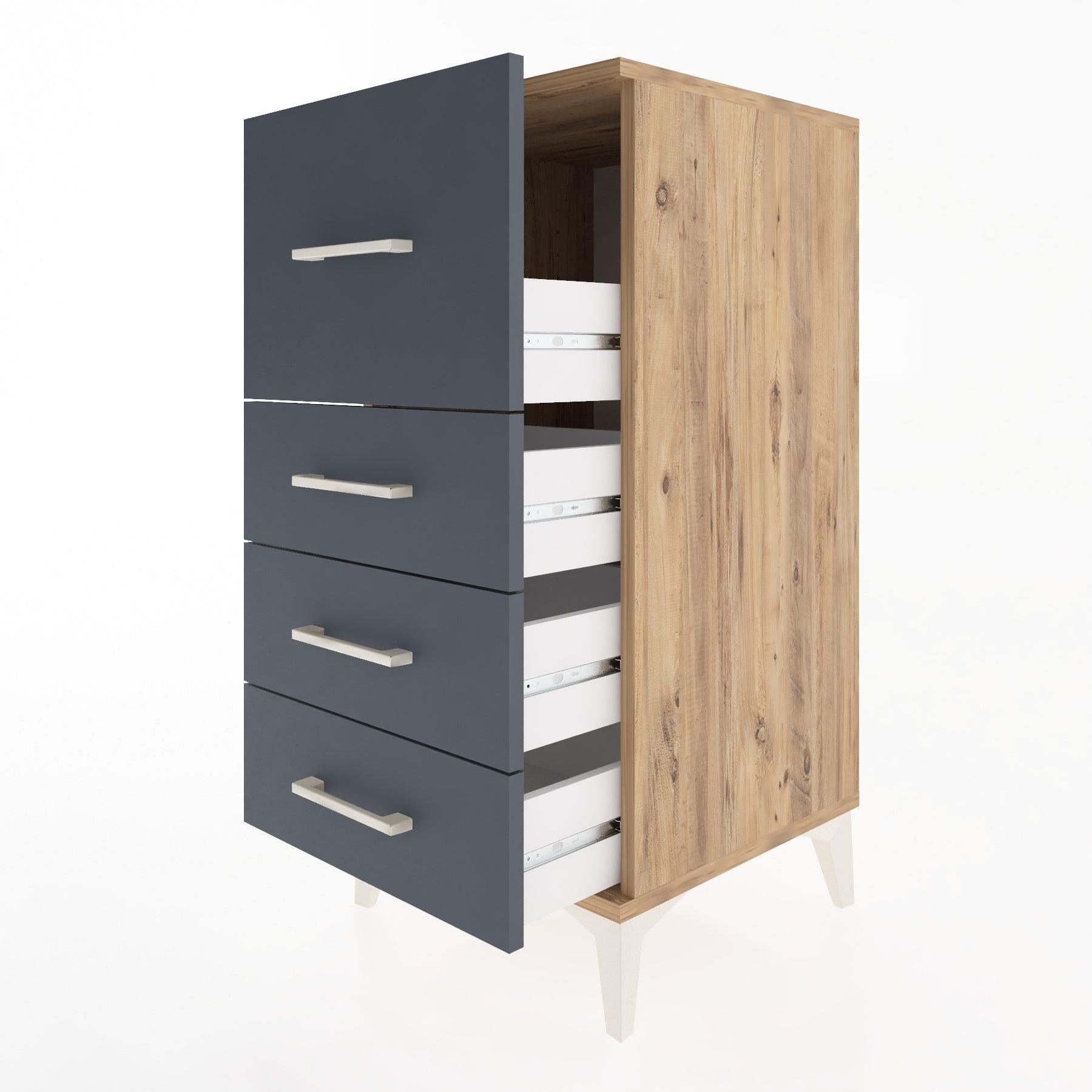 Woodntry Modular Nightstand Pine 44x44x84 cm Drawer C1-3