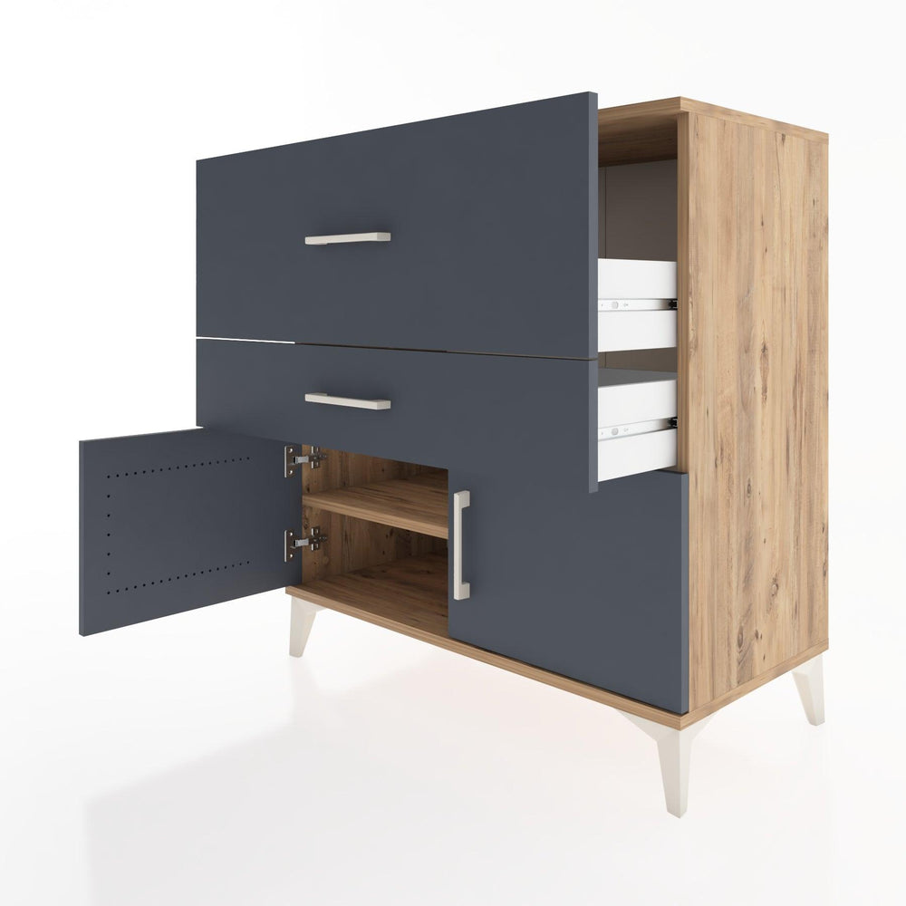 Woodntry Modular Dresser Pine 88x44x84 cm with Cover and Drawer KC105-3