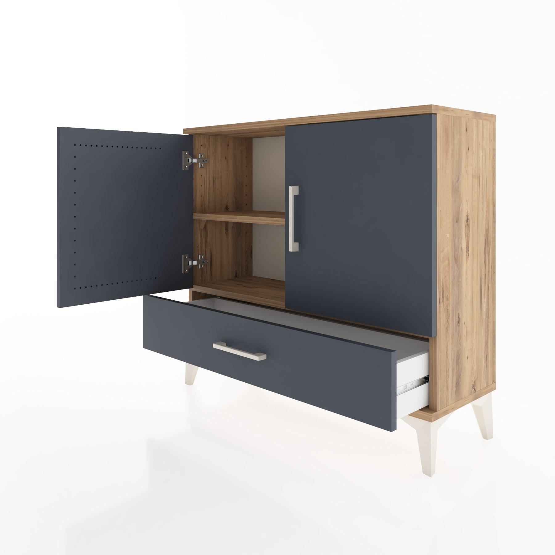 Woodntry Modüler Şifonyer Kapak ve Çekmeceli V1 88x30x68 cm Çam - Woodntry