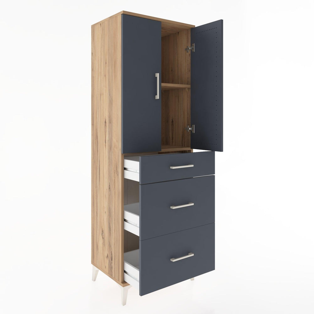 Woodntry Modular Cabinet Pine 60x44x170 cm with Doors and Drawers KC20-3