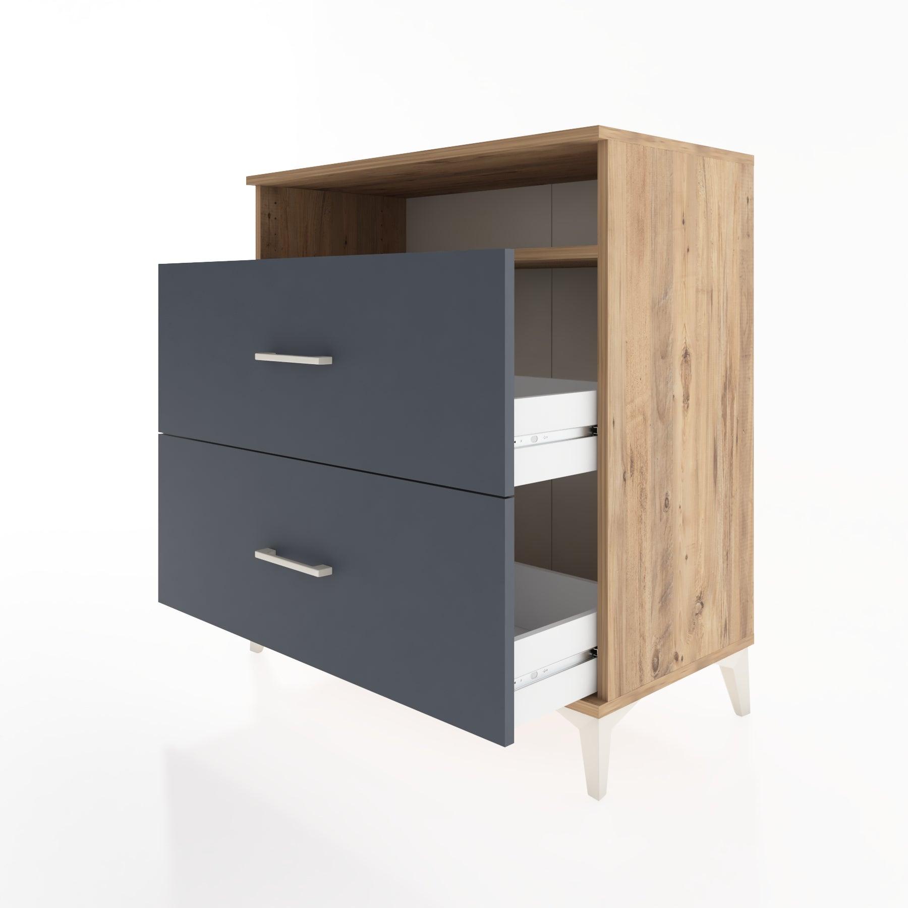 Woodntry Modüler Şifonyer Çam 88x44x84 cm Çekmeceli ve Raflı CR3-3