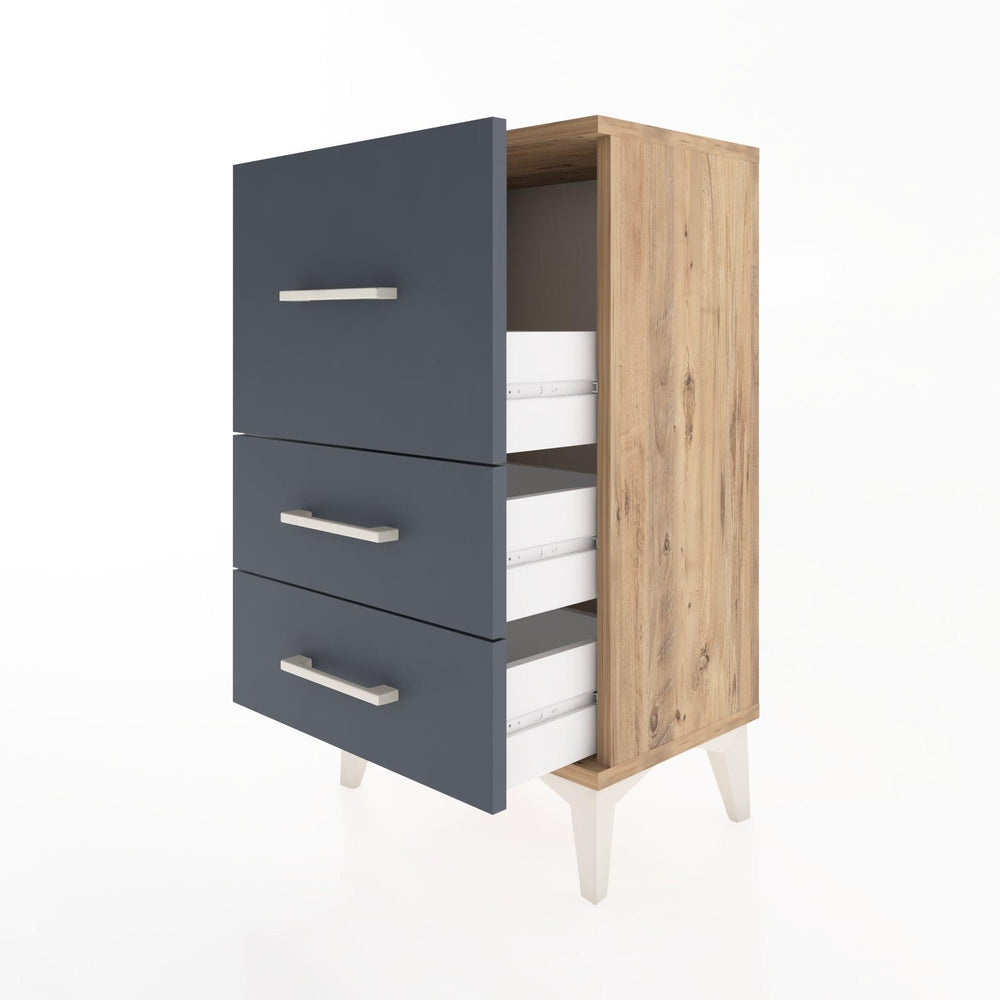 Woodntry Modüler Komodin Üç Çekmeceli V1 44x30x68 cm Çam - Woodntry
