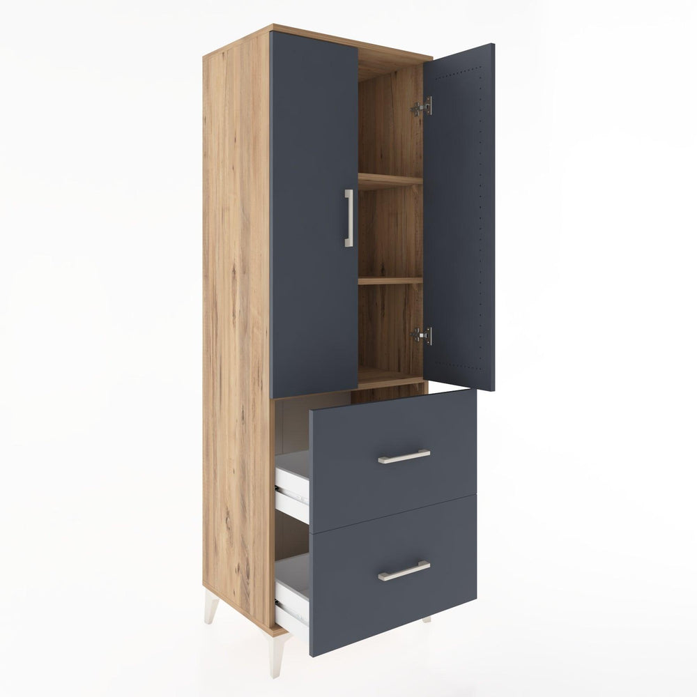 Woodntry Modular Cabinet Pine 60x44x170 cm with Doors and Drawers KC21-3