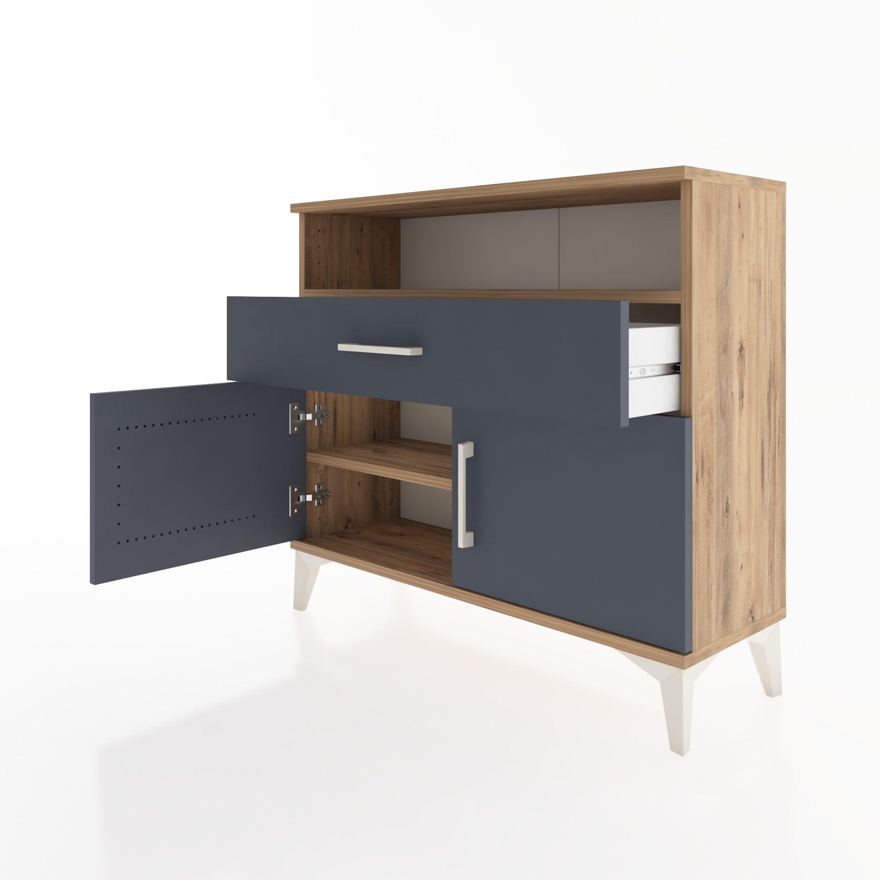 Woodntry Modüler Şifonyer Kapak Raf Çekmeceli 88x30x68 cm Çam - Woodntry