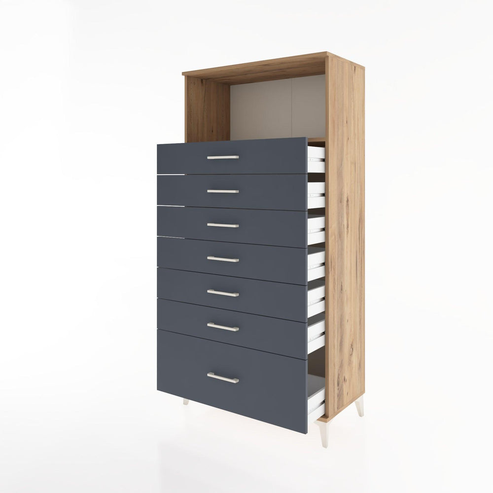 Woodntry Modüler Dolap Çam 88x44x170 cm Çekmeceli ve Raflı CR38-3