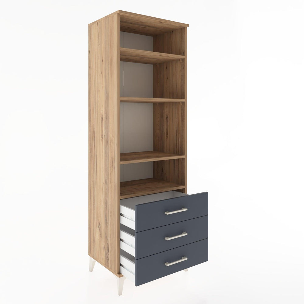 Woodntry Modüler Dolap Çam 60x44x170 cm Çekmeceli ve Raflı CR37-3