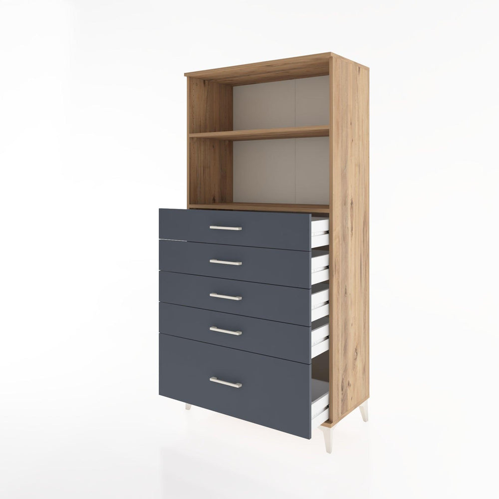Woodntry Modular Cabinet Pine 88x44x170 cm with Drawers and Shelves CR40-3