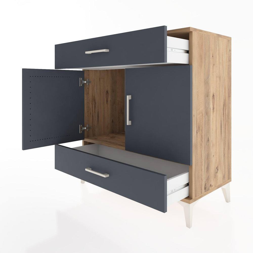 Woodntry Modüler Şifonyer Çam 88x44x84 cm Kapaklı ve Çekmeceli KC60-3