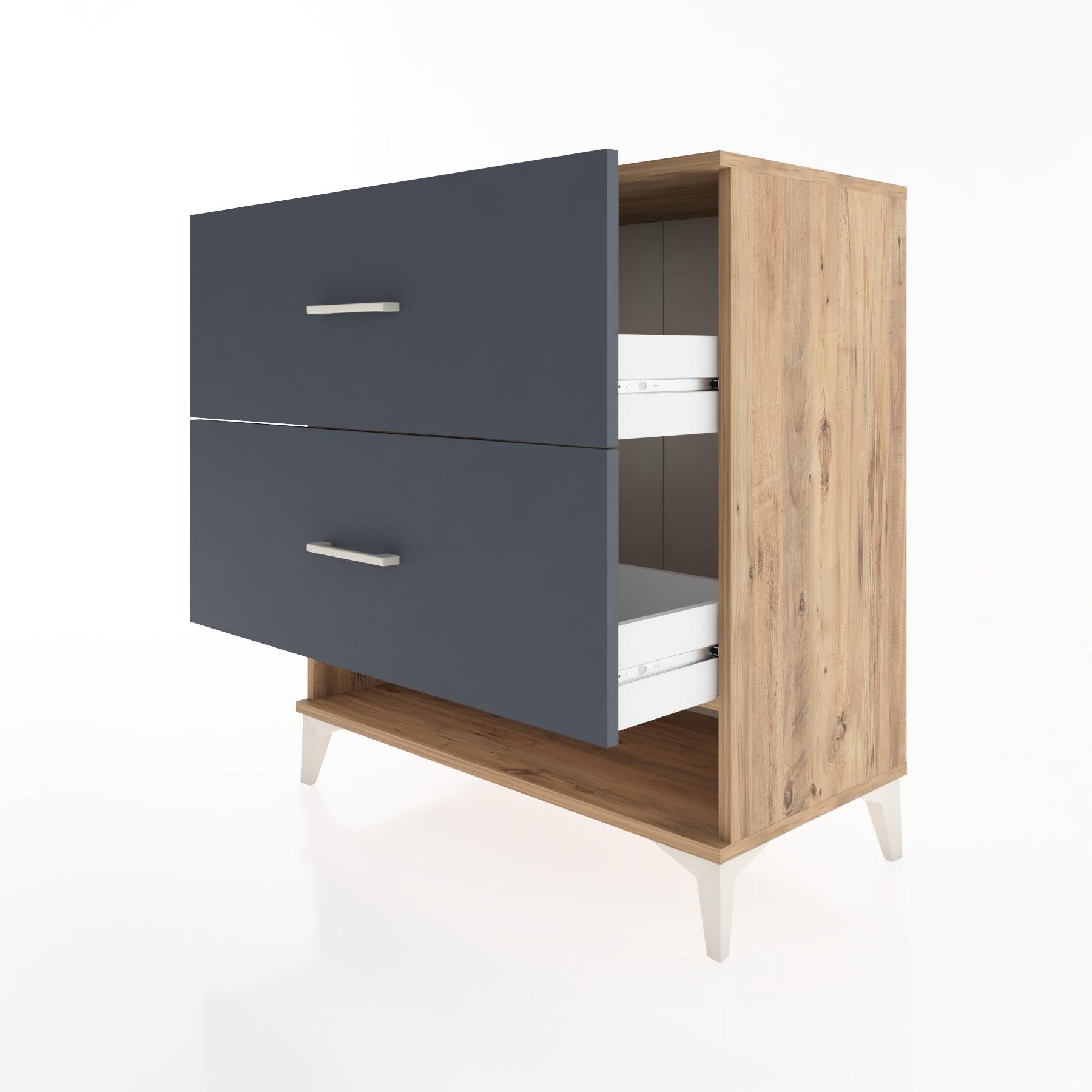 Woodntry Modüler Şifonyer Çam 88x44x84 cm Çekmeceli ve Raflı CR4-3