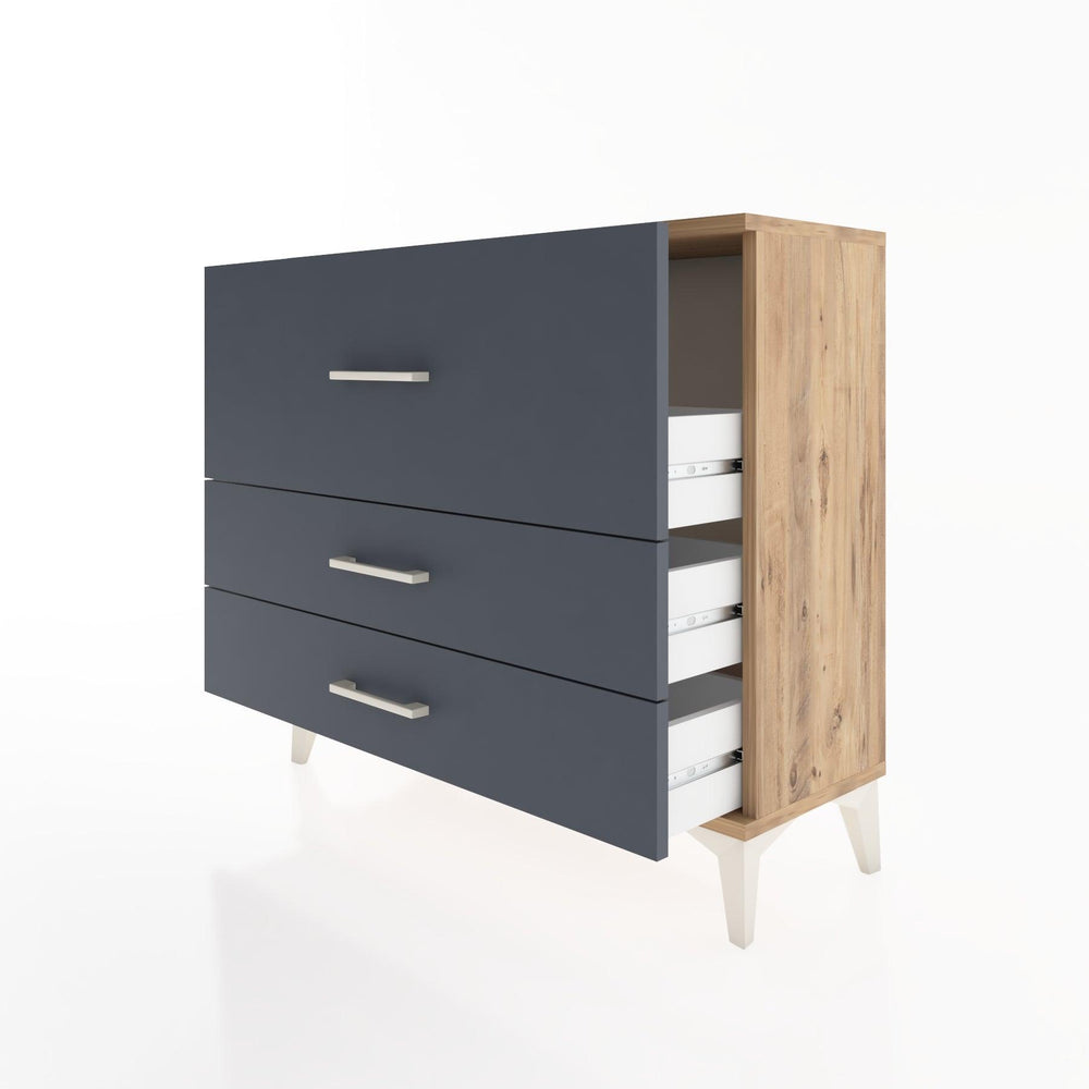 Woodntry Modüler Şifonyer Üç Çekmeceli V4 88x30x68 cm Çam - Woodntry