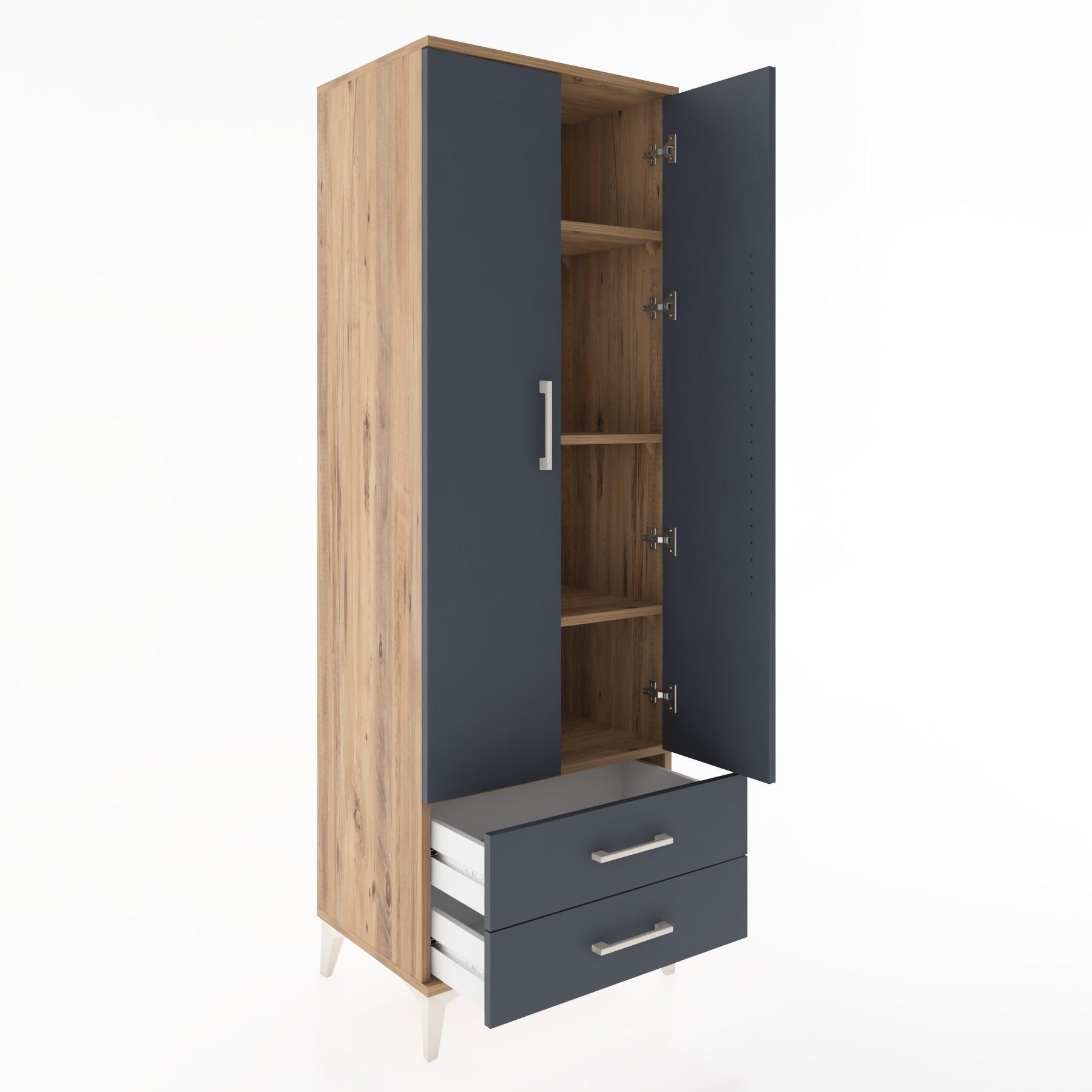 Woodntry Modular Cabinet Pine 60x44x170 cm with Doors and Drawers KC7-3