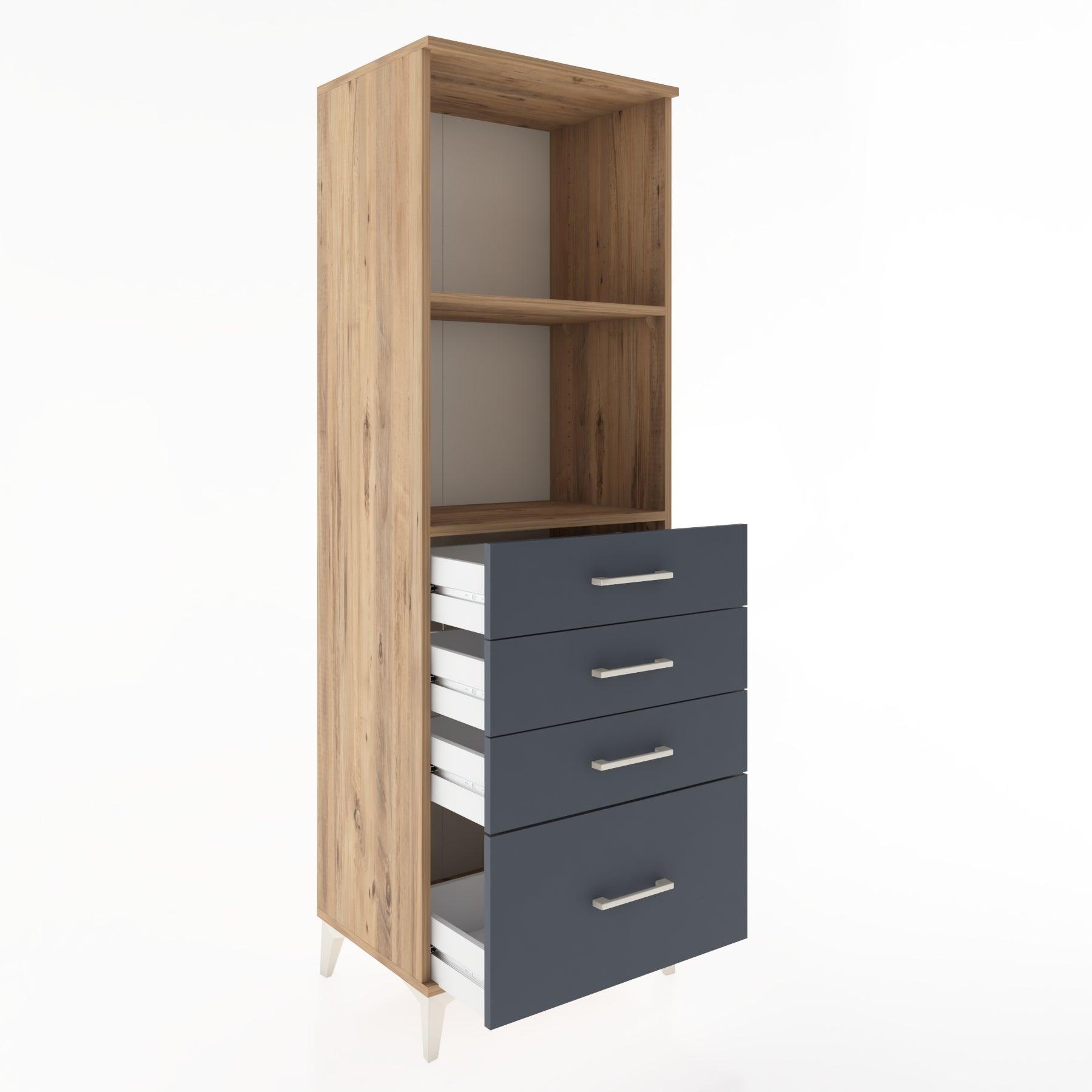 Woodntry Modular Cabinet Pine 60x44x170 cm with Drawers and Shelves CR41-3