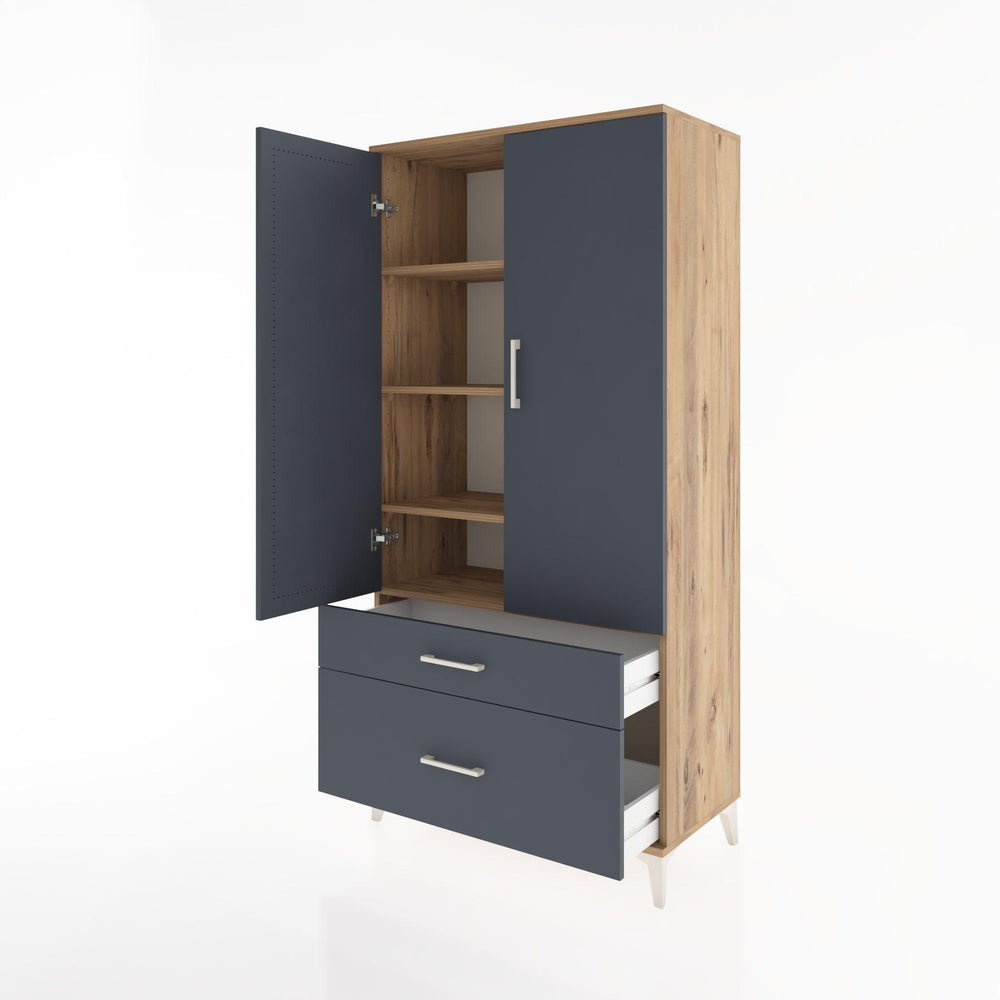 Woodntry Modular Cabinet Pine 88x44x170 cm with Doors and Drawers KC15-3