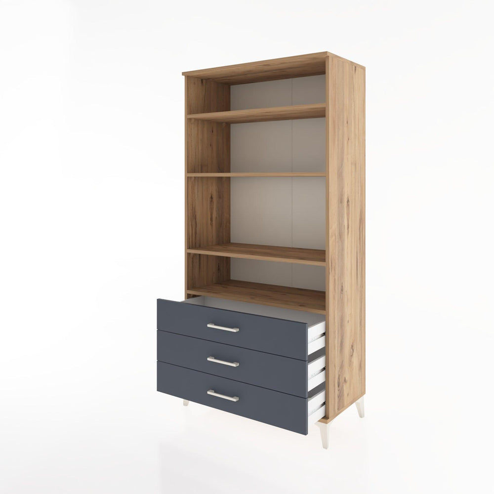 Woodntry Modüler Dolap Çam 88x44x170 cm Çekmeceli ve Raflı CR37-3