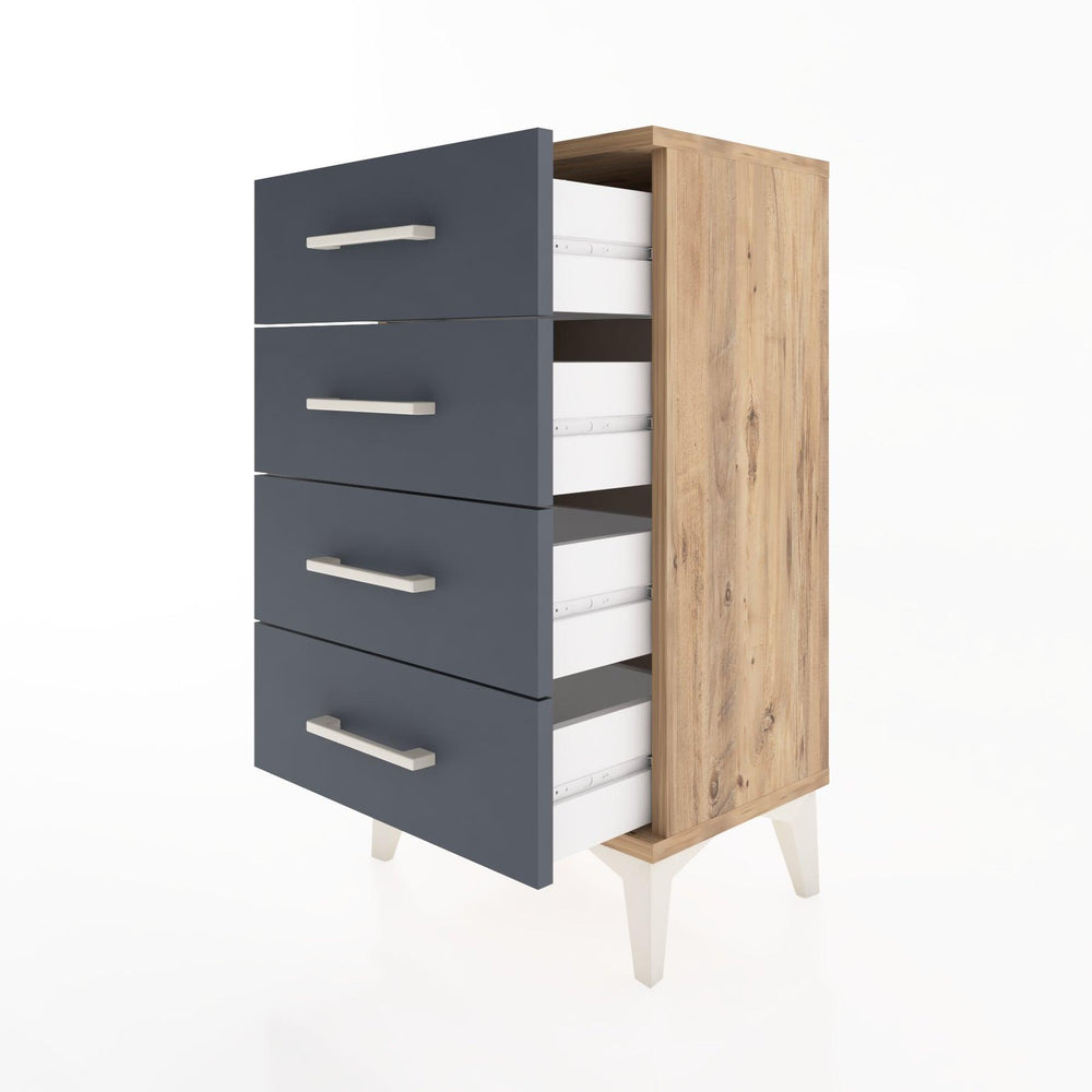 Woodntry Modüler Komodin 4 Çekmeceli 44x30x68 cm Çam - Woodntry