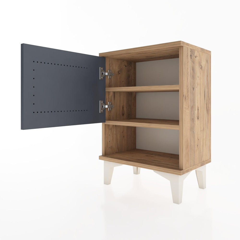 Woodntry Modüler Komodin Tek Kapak ve Raflı 44x30x52 cm Çam - Woodntry