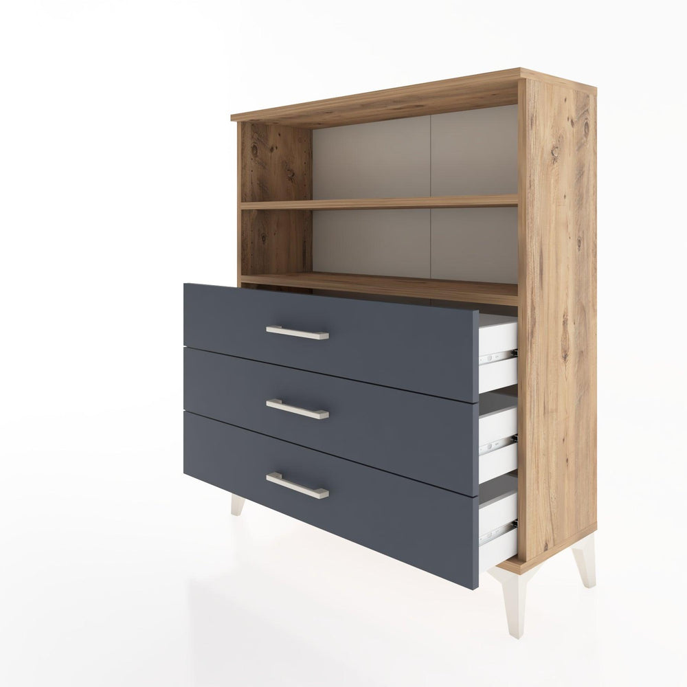 Woodntry Modüler Şifonyer Çam 88x30x94 cm Çekmeceli ve Raflı CR18-3