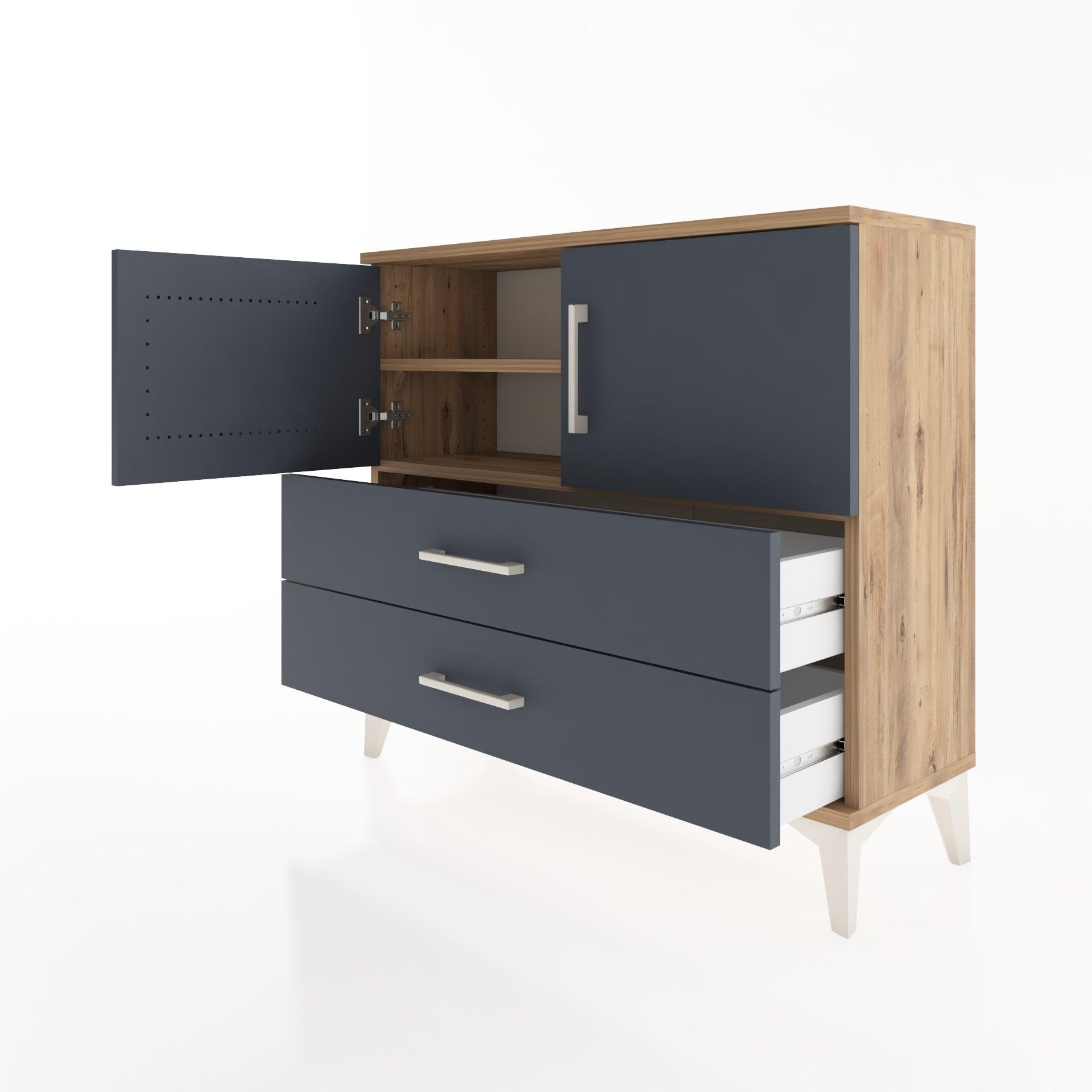 Woodntry Modüler Şifonyer Kapak ve Çekmeceli T1 88x30x94 cm Çam - Woodntry
