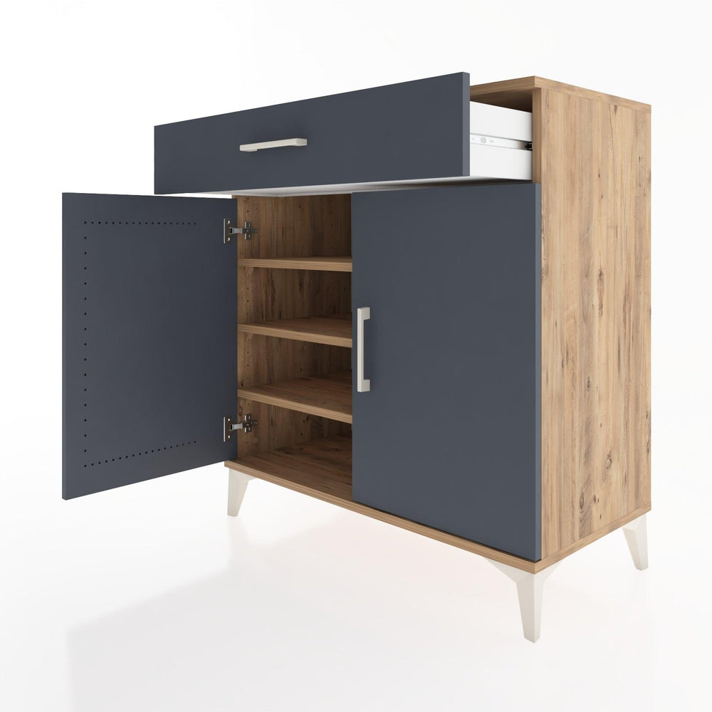 Woodntry Modüler Şifonyer Çam 88x44x84 cm Kapaklı ve Çekmeceli KC78-3