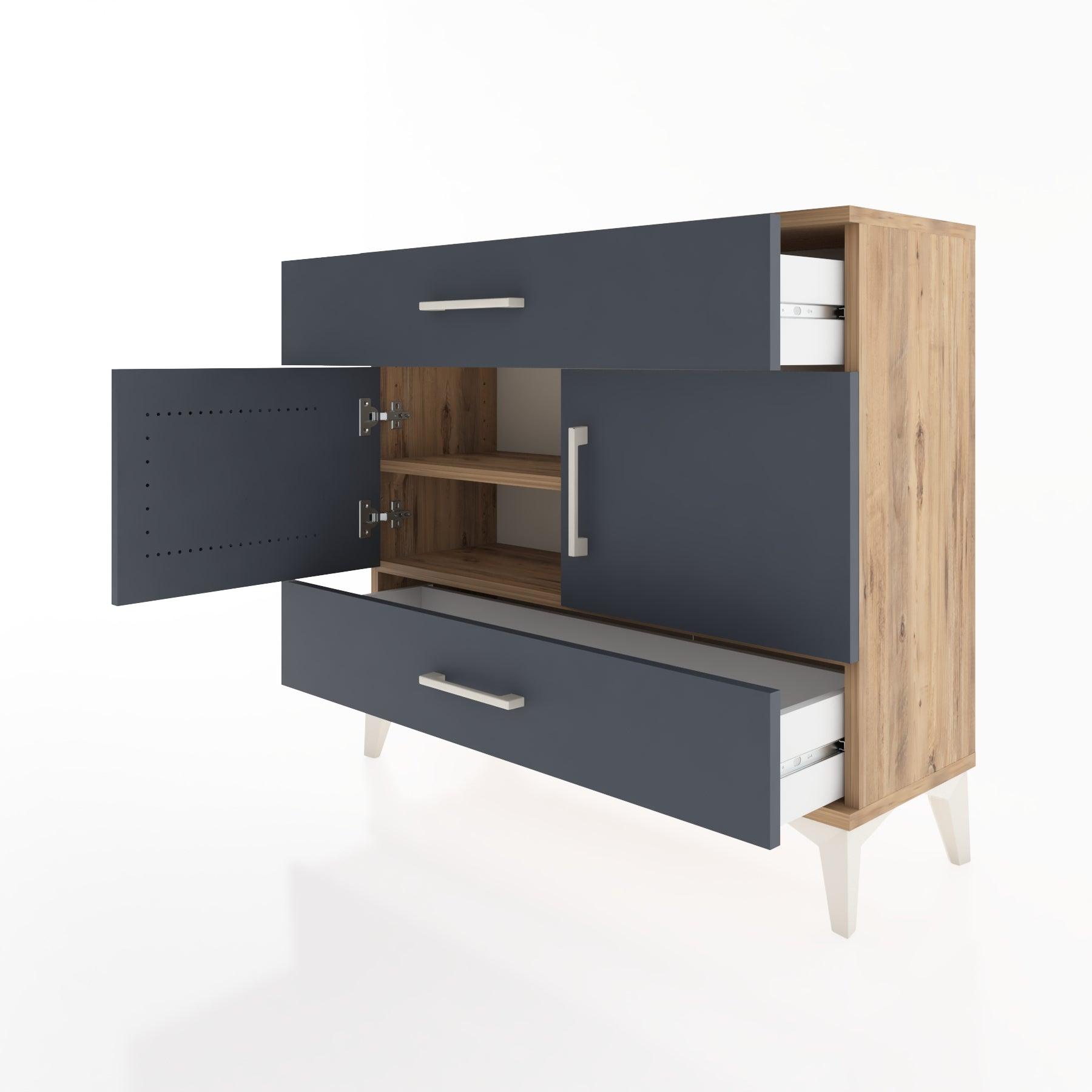 Woodntry Modüler Şifonyer Çekmece ve Kapaklı T2 88x30x94 cm Çam - Woodntry