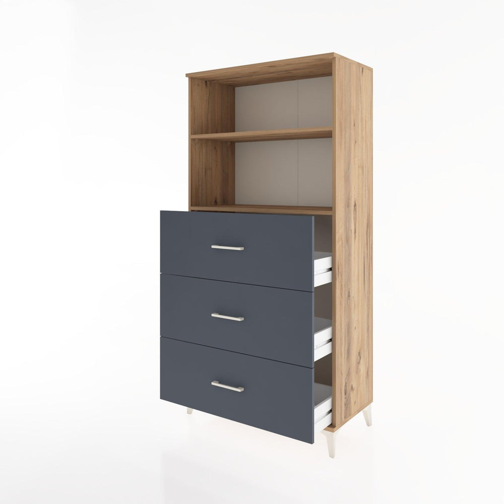 Woodntry Modular Cabinet Pine 88x44x170 cm with Drawers and Shelves CR52-3
