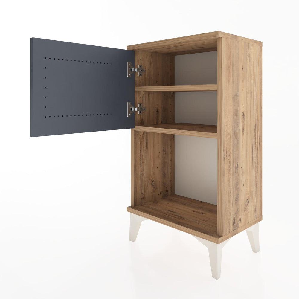 Woodntry Modüler Komodin Raf ve Tek Kapaklı V2 44x30x68 cm Çam - Woodntry