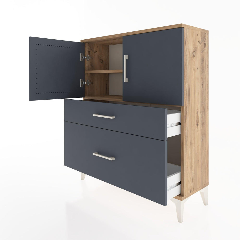 Woodntry Modüler Şifonyer Çam 88x30x94 cm Kapaklı ve Çekmeceli KC11-3