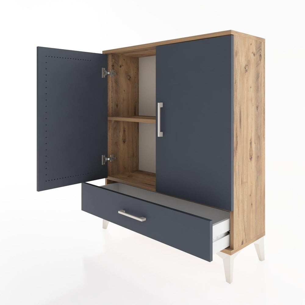 Woodntry Modüler Şifonyer Çam 88x30x94 cm Kapaklı ve Çekmeceli KC2-3