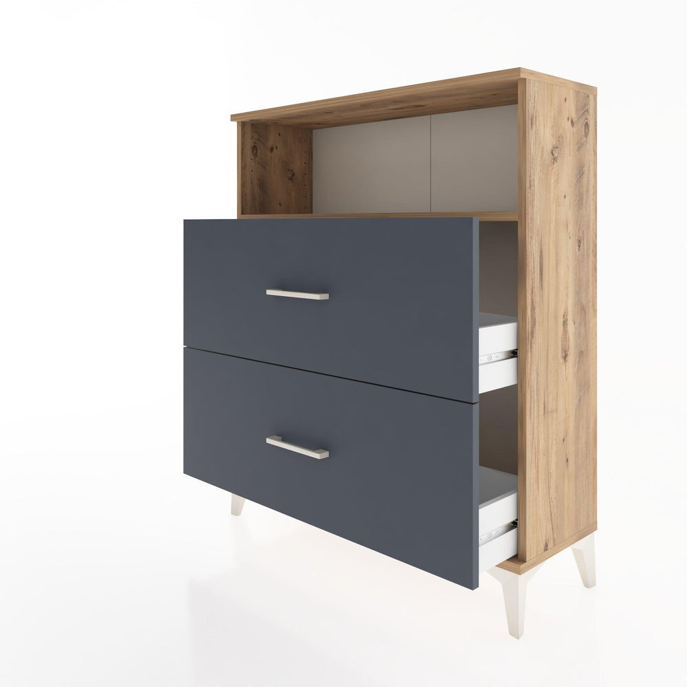 Woodntry Modular Dresser Pine 88x30x94 cm with Drawers and Shelves CR16-3