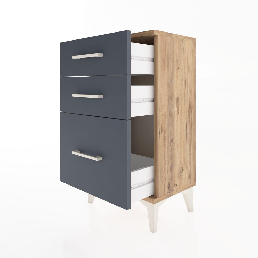 Woodntry Modüler Komodin Üç Çekmeceli V2 44x30x68 cm Çam - Woodntry
