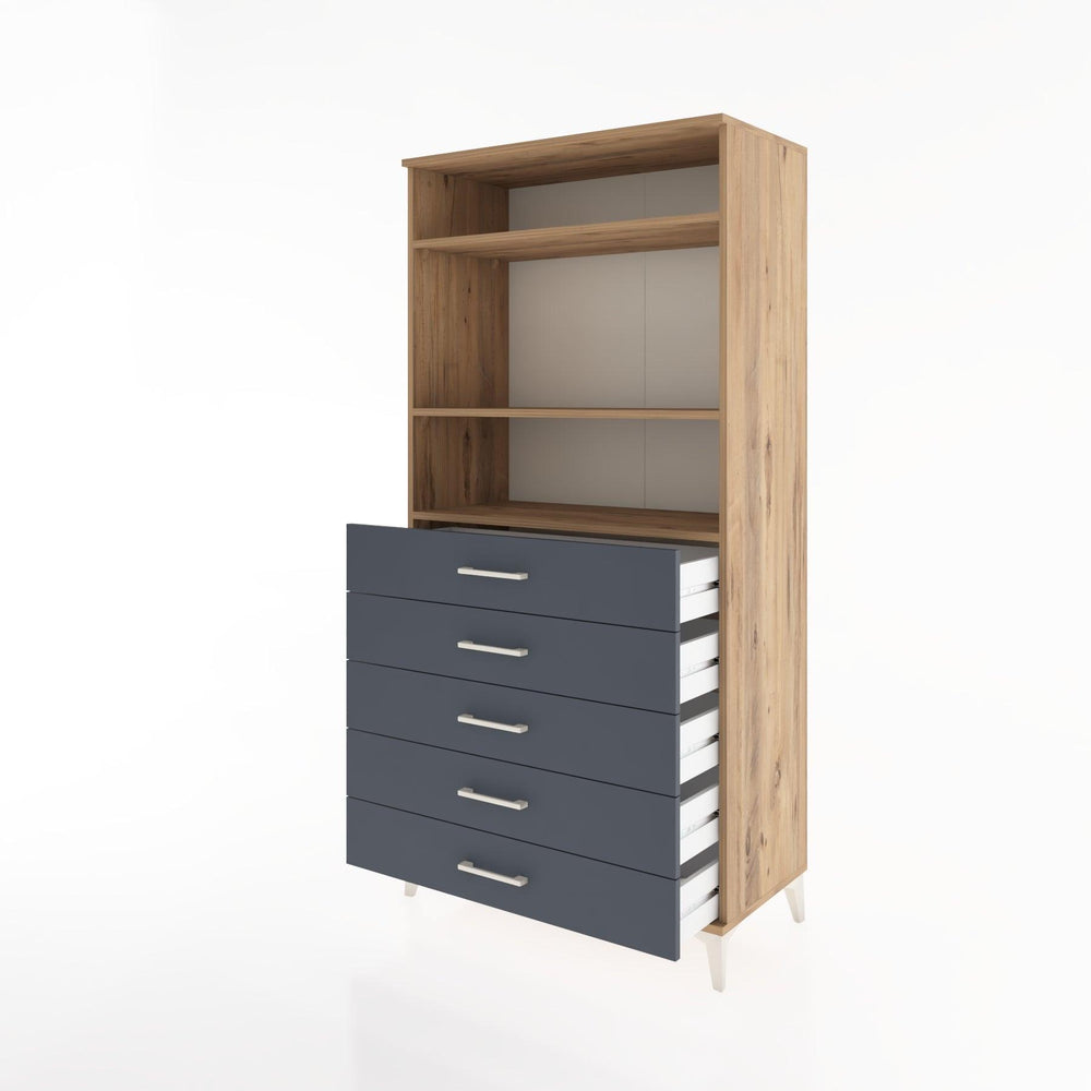 Woodntry Modular Cabinet Pine 88x44x170 cm with Drawers and Shelves CR35-3