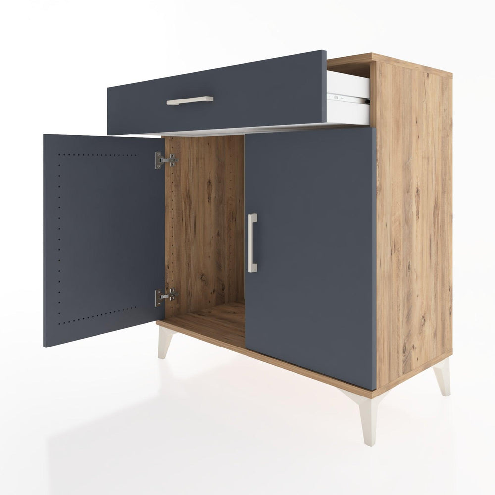 Woodntry Modüler Şifonyer Çam 88x44x84 cm Kapaklı ve Çekmeceli KC81-3