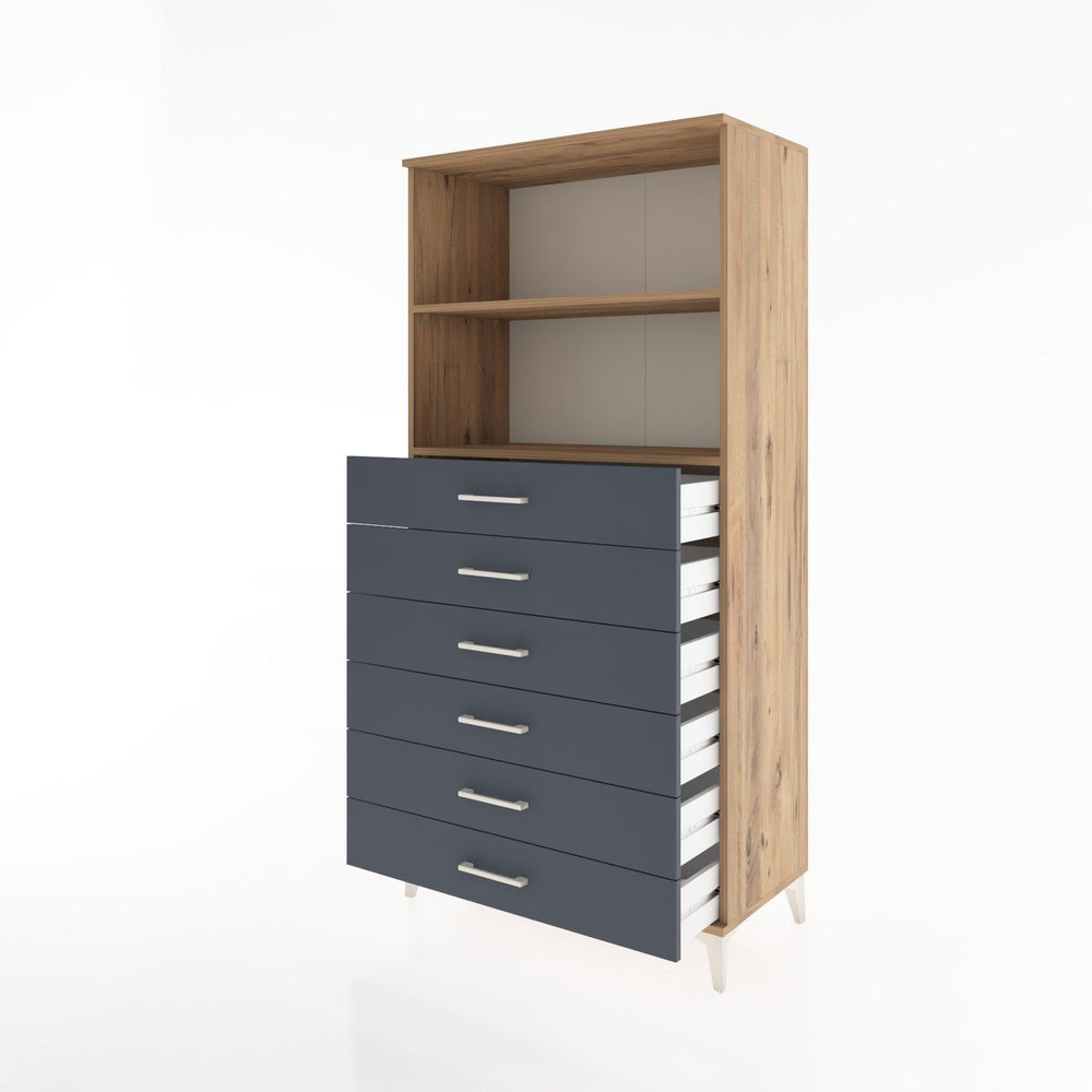 Woodntry Modular Cabinet Pine 88x44x170 cm with Drawers and Shelves CR34-3