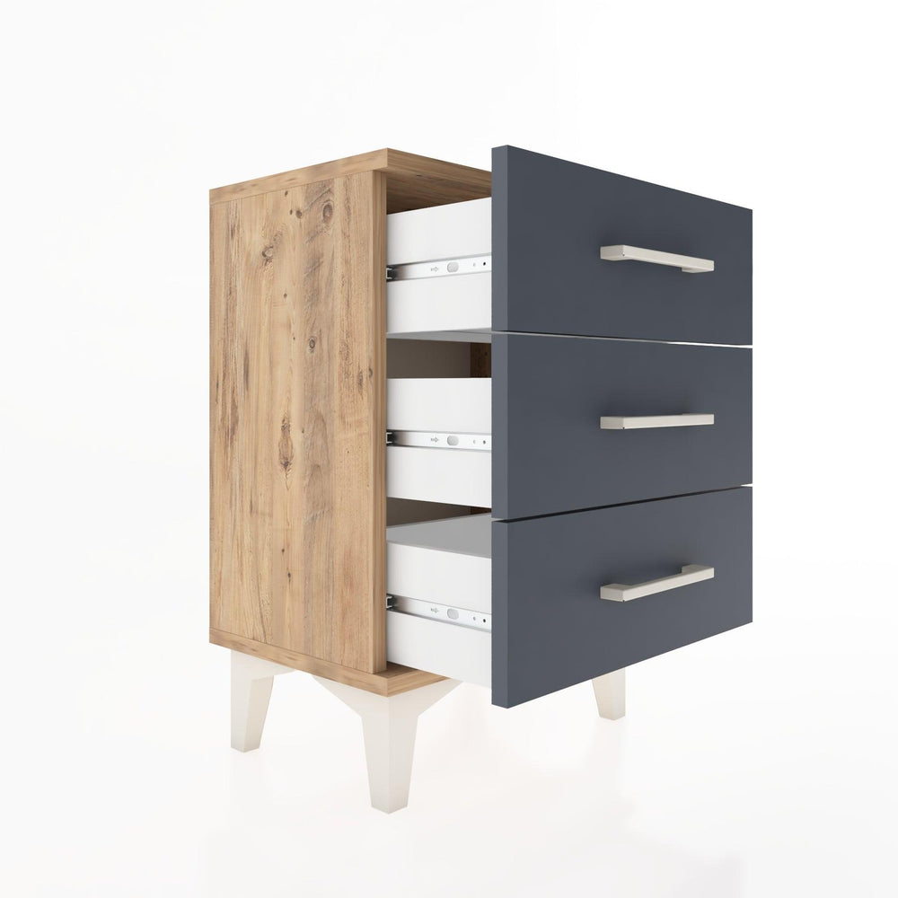 Woodntry Modüler Komodin Üç Çekmeceli 44x30x52 cm Çam - Woodntry