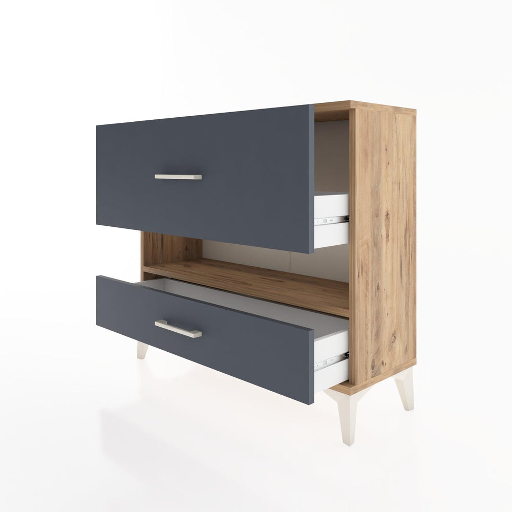 Woodntry Modüler Şifonyer İki Çekmeceli V10 88x30x68 cm Çam - Woodntry