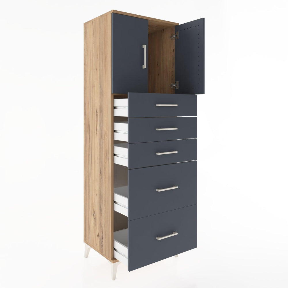Woodntry Modular Cabinet Pine 60x44x170 cm with Doors and Drawers KC18-3