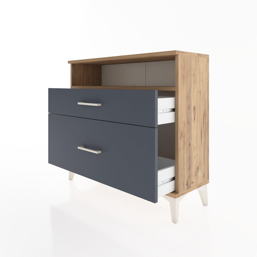 Woodntry Modüler Şifonyer İki Çekmeceli V6 88x30x68 cm Çam - Woodntry