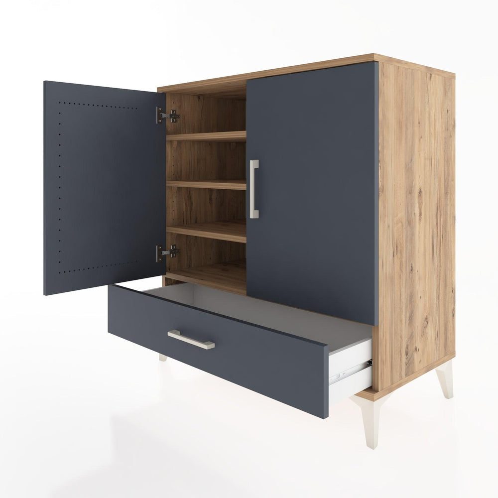 Woodntry Modüler Şifonyer Çam 88x44x84 cm Kapaklı ve Çekmeceli KC70-3