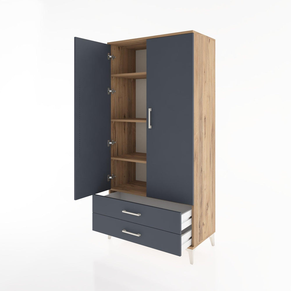 Woodntry Modular Cabinet Pine 88x44x170 cm with Doors and Drawers KC7-3