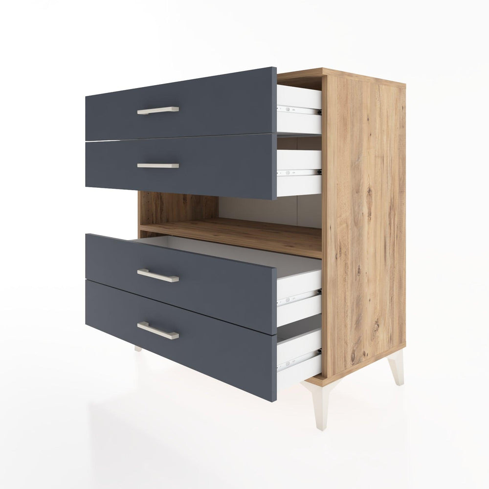 Woodntry Modular Dresser Pine 88x44x84 cm with Drawers and Shelves CR21-3