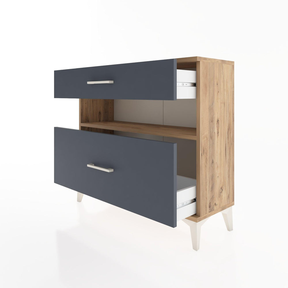 Woodntry Modüler Şifonyer İki Çekmeceli V9 88x30x68 cm Çam - Woodntry