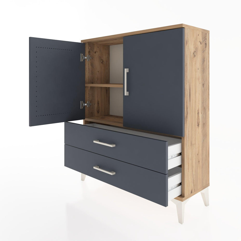 Woodntry Modüler Şifonyer Çam 88x30x94 cm Kapaklı ve Çekmeceli KC6-3