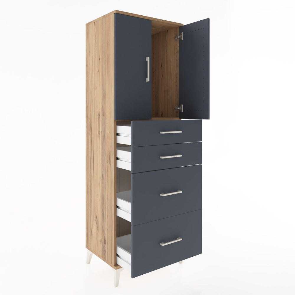 Woodntry Modular Cabinet Pine 60x44x170 cm with Doors and Drawers KC19-3
